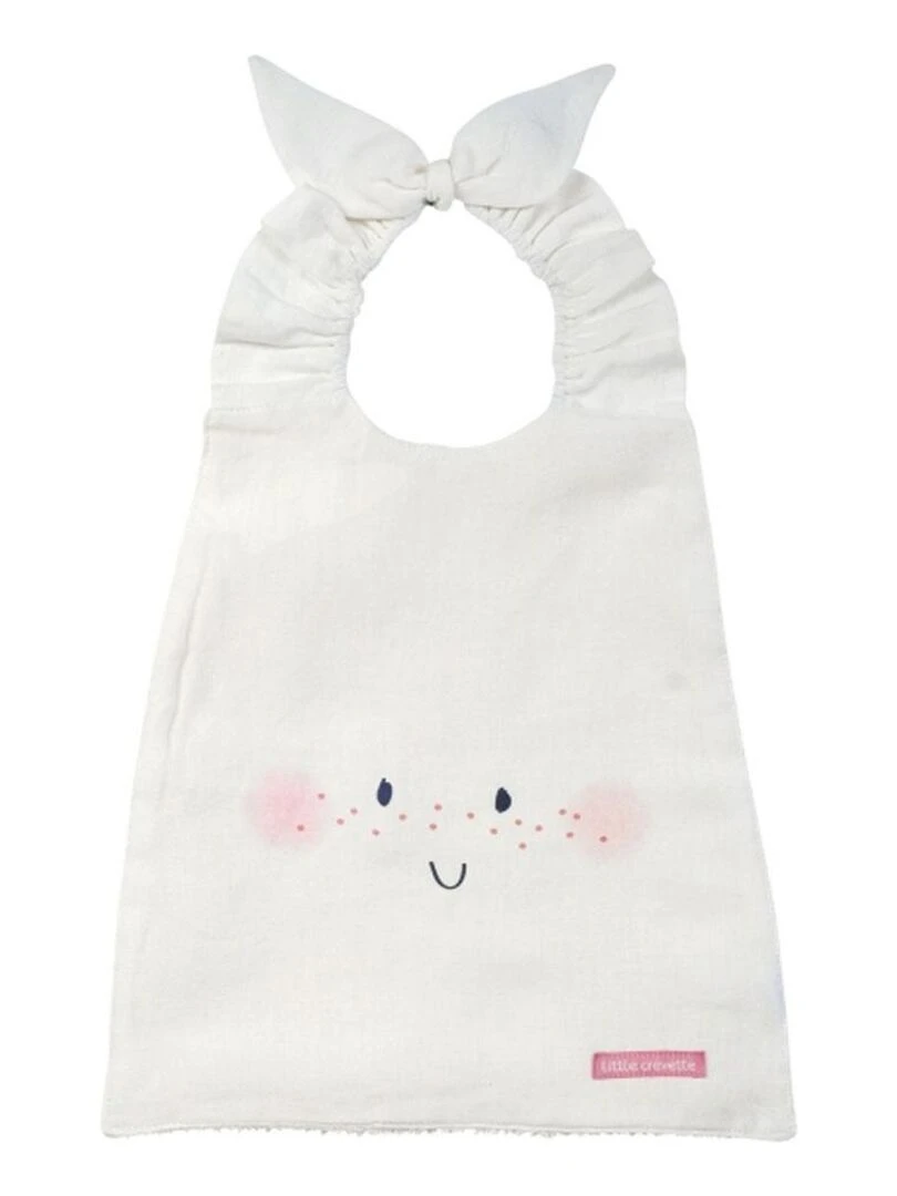 Bavoir élastique Happy Face Blanc