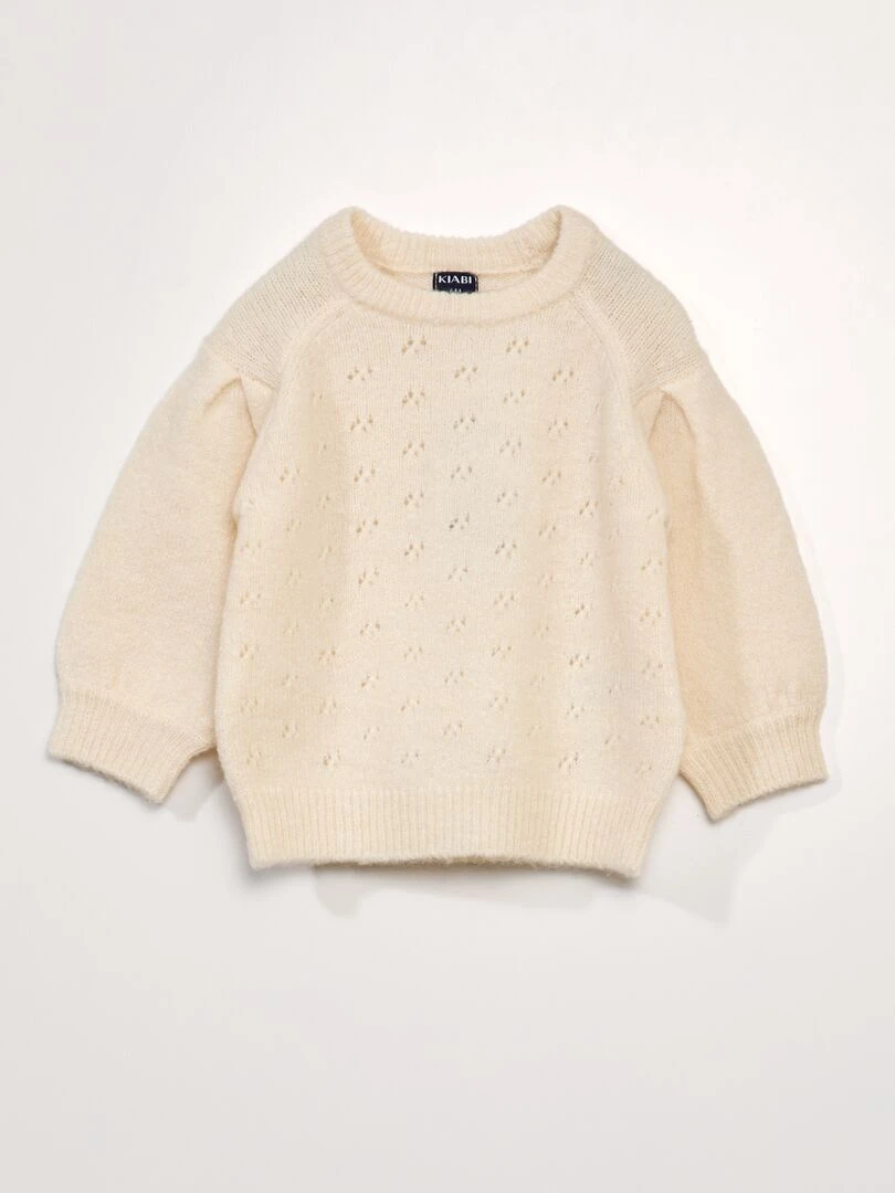Pull en maille fantaisie Crème