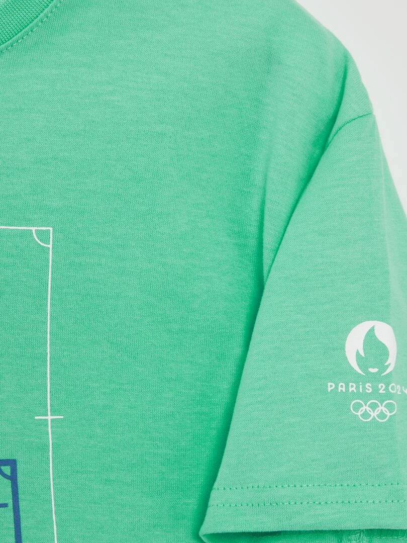 T shirt large en coton   Paris 2024   Vert