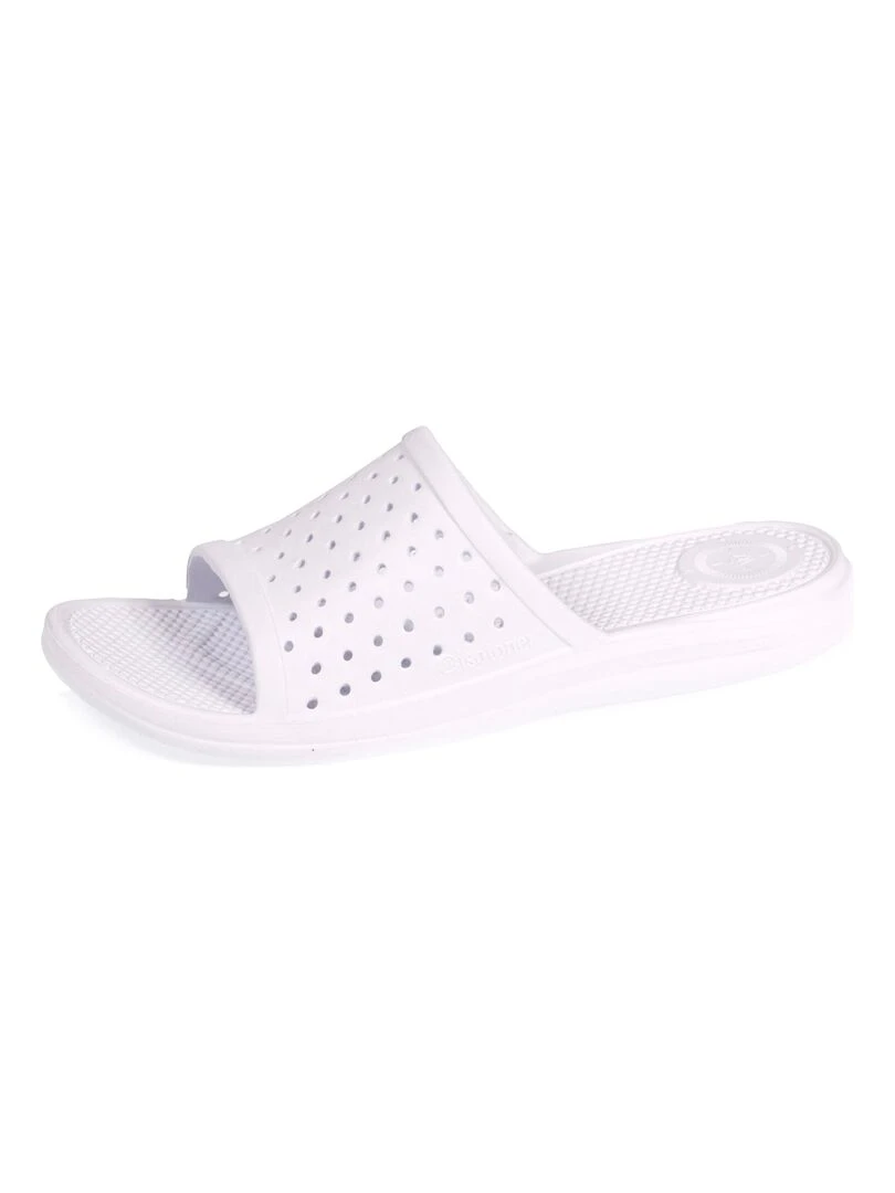 Mules claquettes Femme ajourées Blanc Blanc