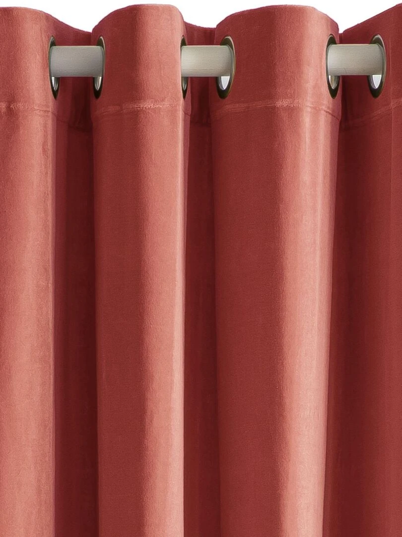 Rideau en velours 'Deko&co' Rouge clair