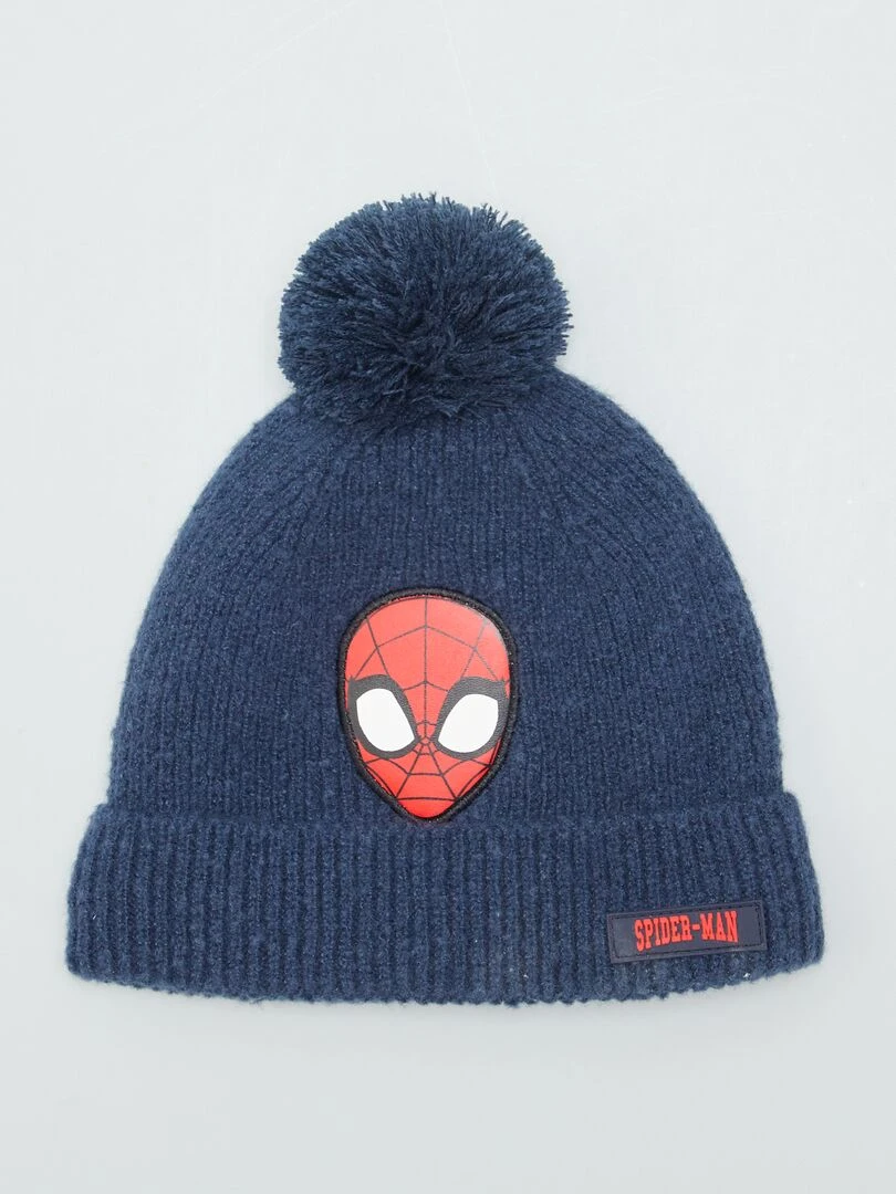 Ensemble bonnet + snood 'Spider man' Marine