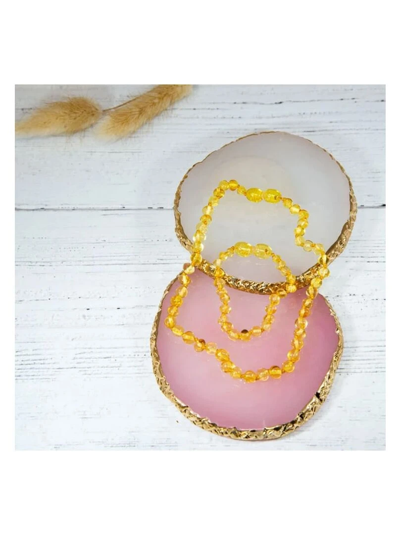 Set Collier et Bracelet d'Ambre Bébé Honey Beige