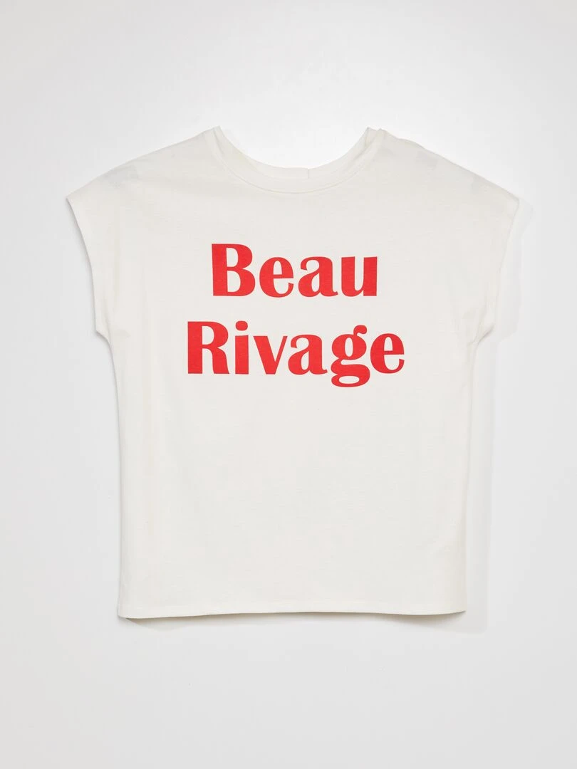 Tee shirt 'Beau Rivage' So Easy Blanc/rouge
