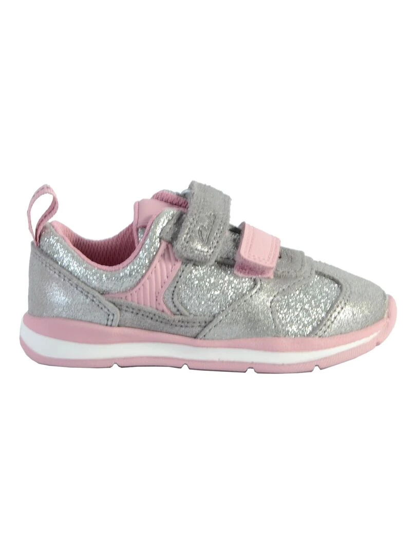 Basket Cuir Clarks Enfant Ferris Run Gris