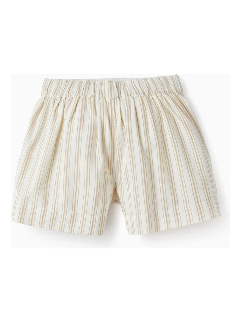 Shorts en coton avec nœud pour fille PICASSO Blanc