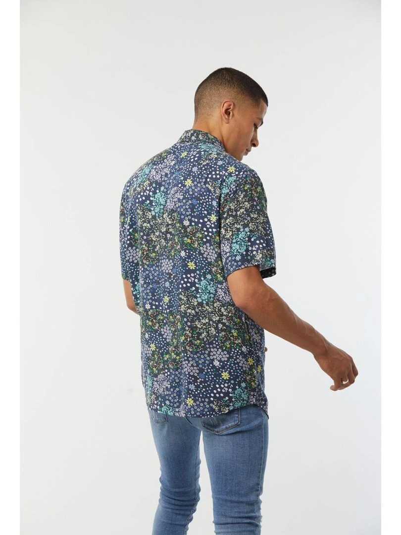Lee Cooper Chemise manches courtes viscose relax DISH Bleu foncé