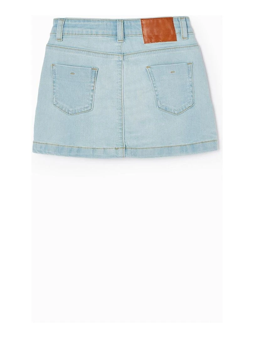 Jupe en Denim de Coton Fille READY PLAYER Bleu clair