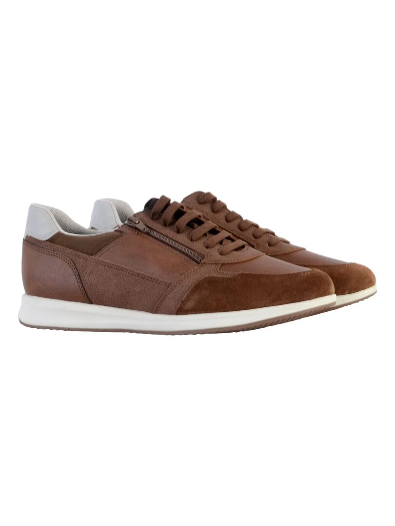 Basket Cuir Geox U Avery A Wrinkl   Marron