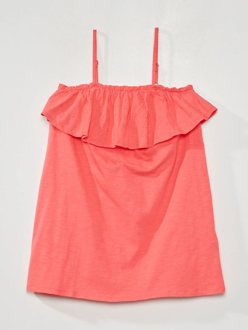 Robe volantée avec broderie Rose