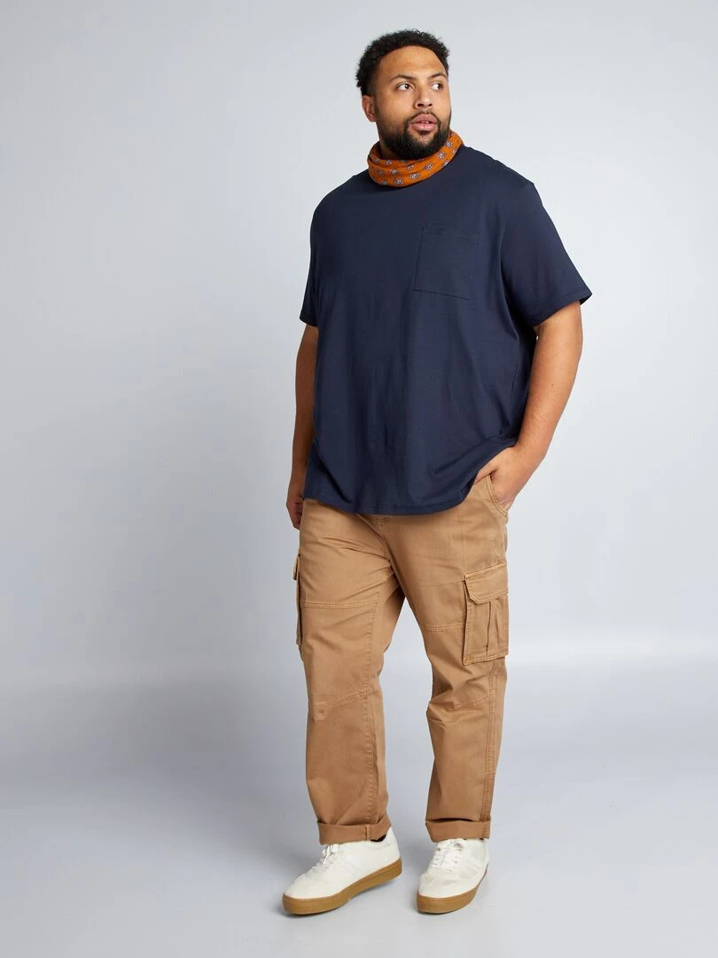 T shirt en jersey uni   Bleu marine