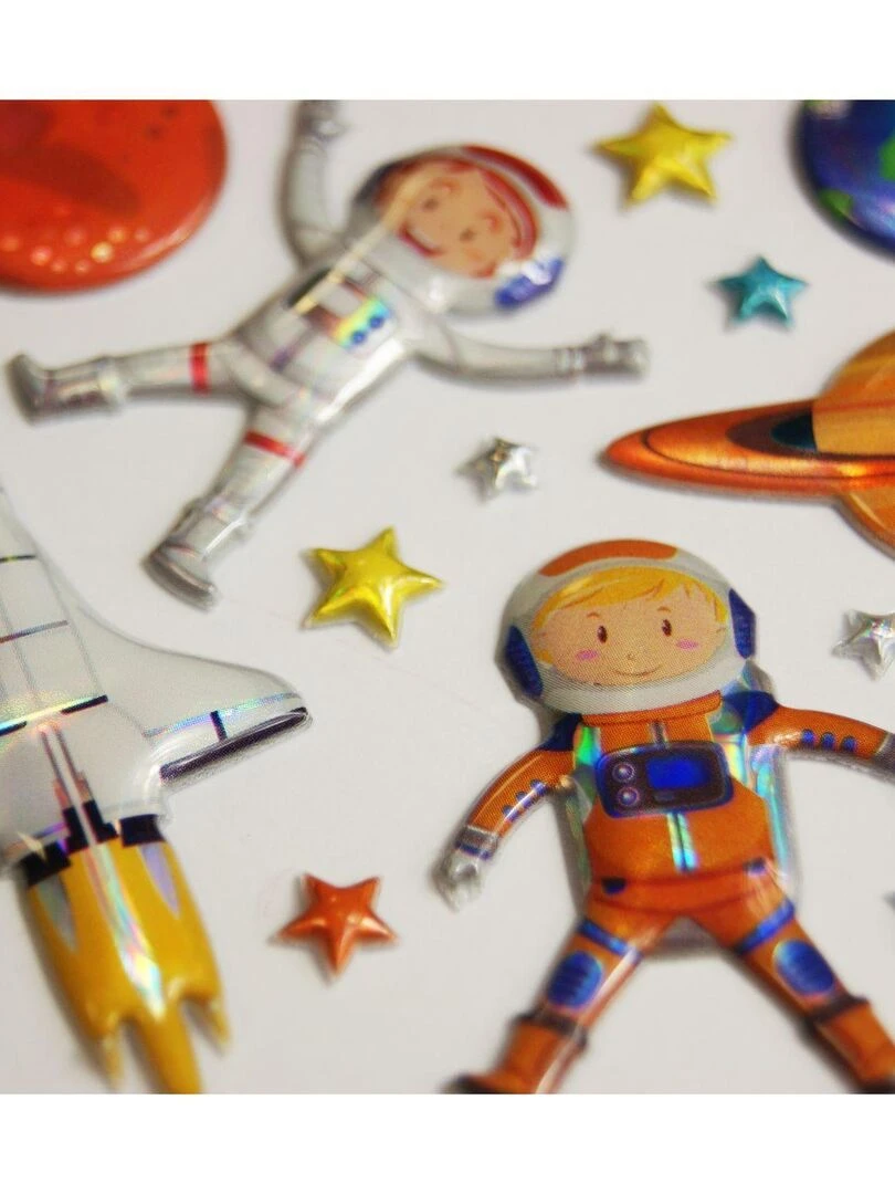 Scène à décorer pour enfants   Explorons l'espace !   Stickers Puffies   N/A