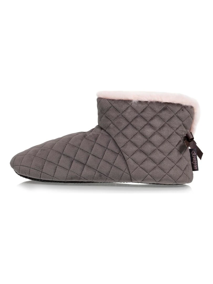Chaussons bottillons Femme matelassés Gris foncé   Gris