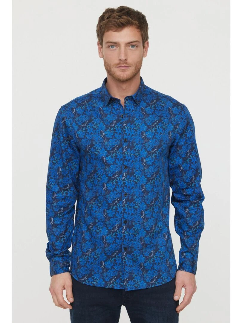 Lee Cooper Chemise manches longues coton regular DYLAN Bleu marine