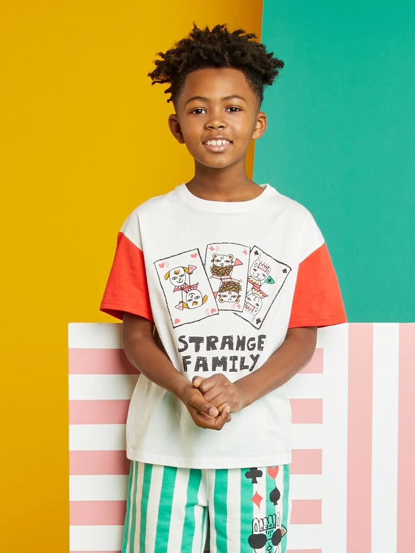 T shirt à col rond X Little Bad Wolf   Blanc/rouge