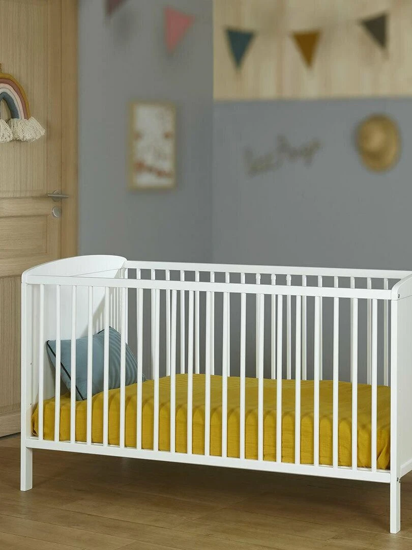 Lit bébé à barreaux Flocon   AKITEN RETAIL   Blanc