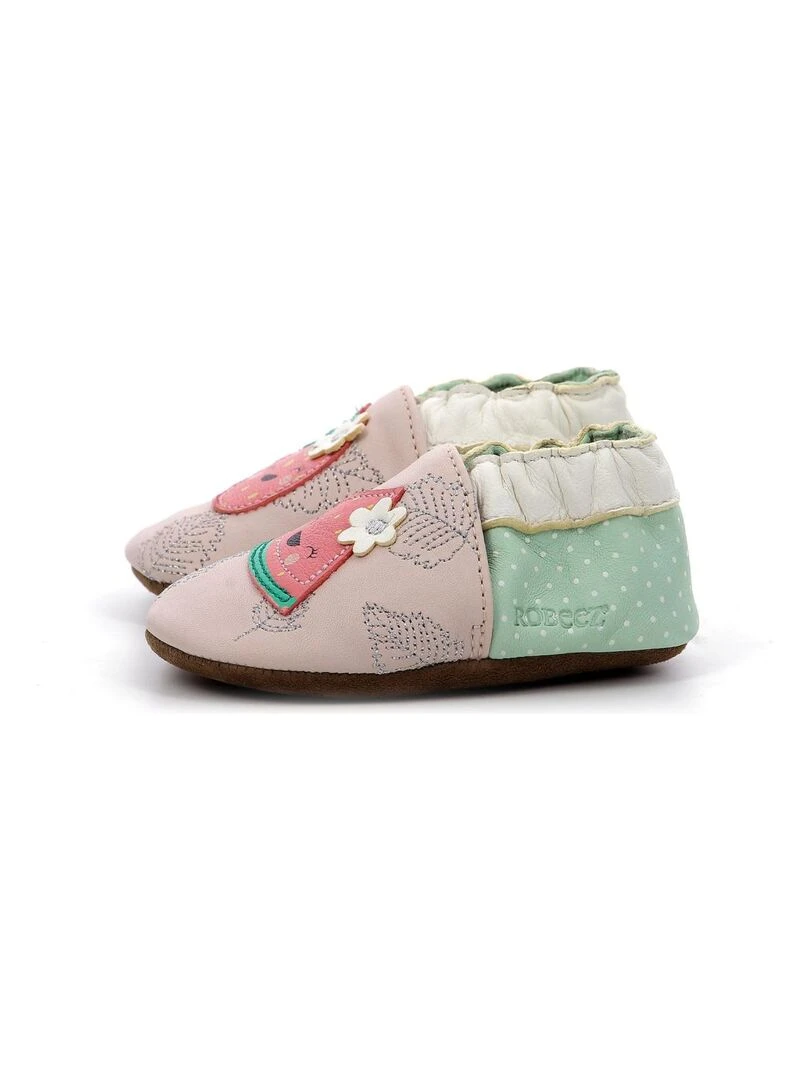 Chaussons Cuir Fruit's Party   Rose