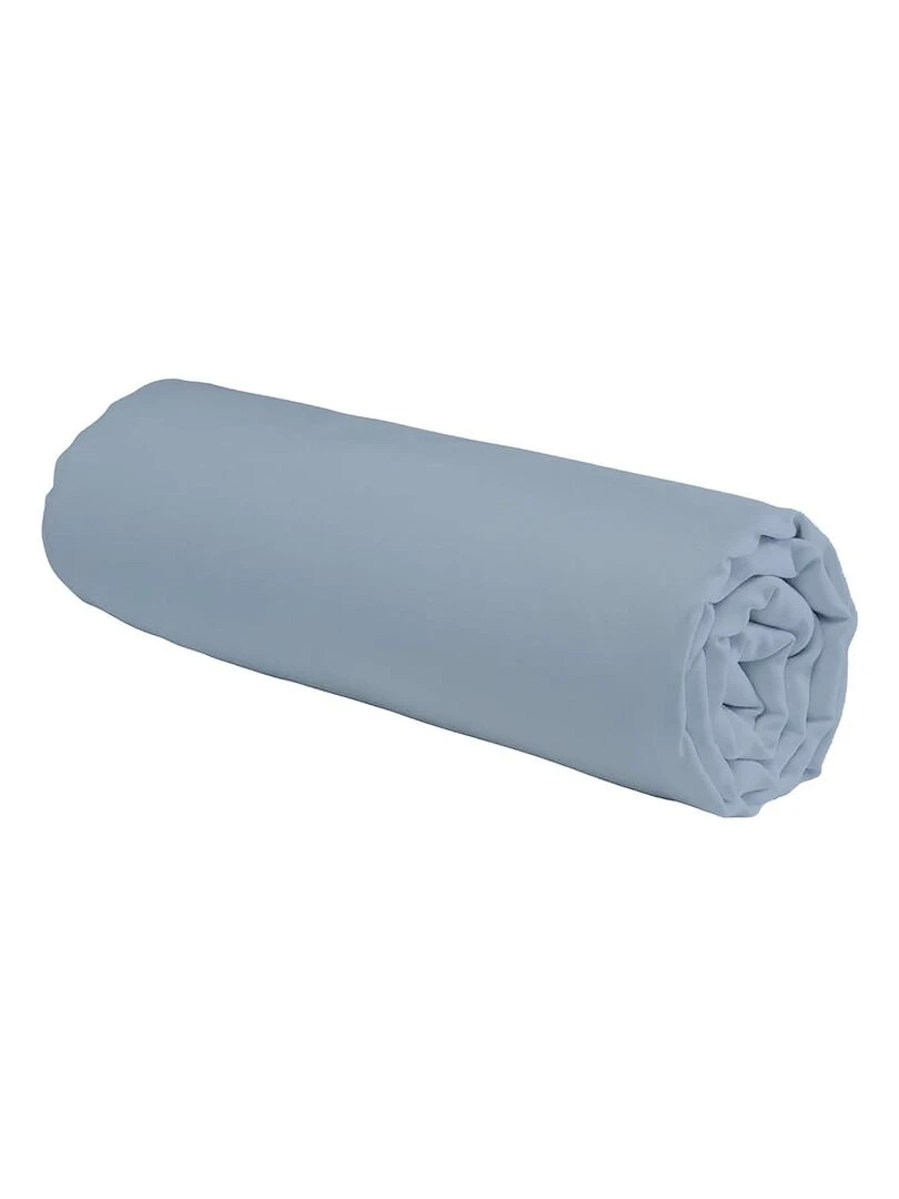 Future Home Drap housse en coton 57 fils uni Bleu
