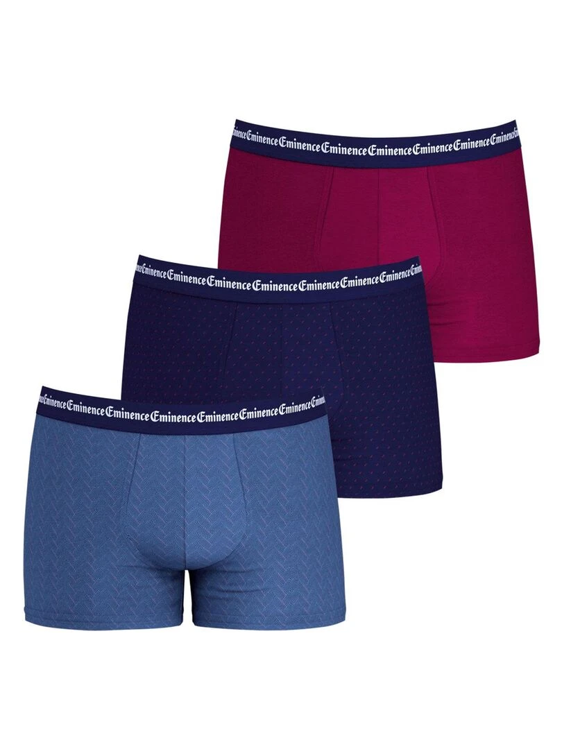 Lot de 3 boxers homme Business Print Bordeaux