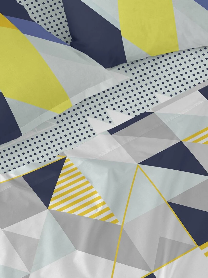 Drap housse Geo dot "Happyfriday"   Blanc