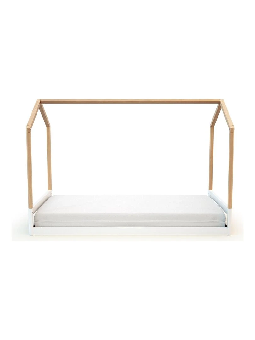 AT4    Lit cabane bébé évolutif CONFORT en bois   Blanc Marron