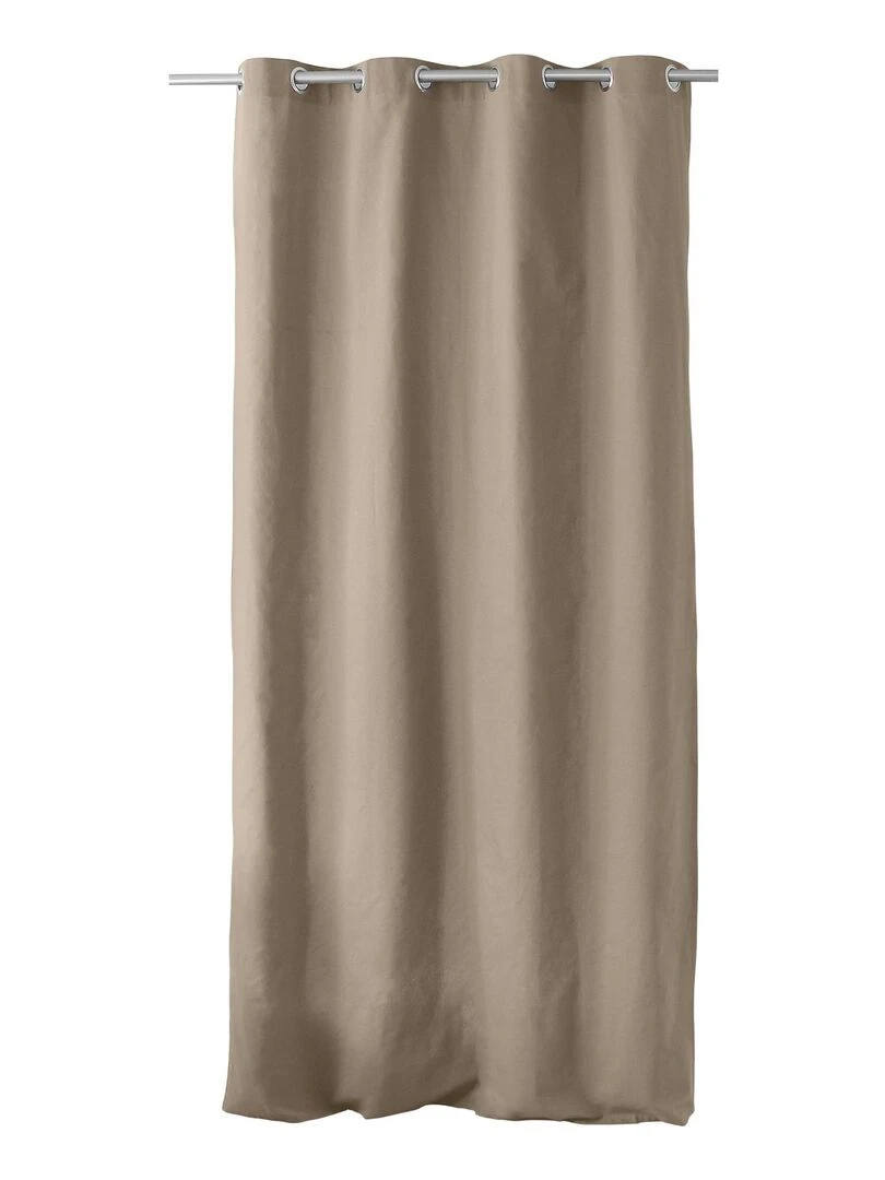 Rideau tamisant uni à œillets Beige