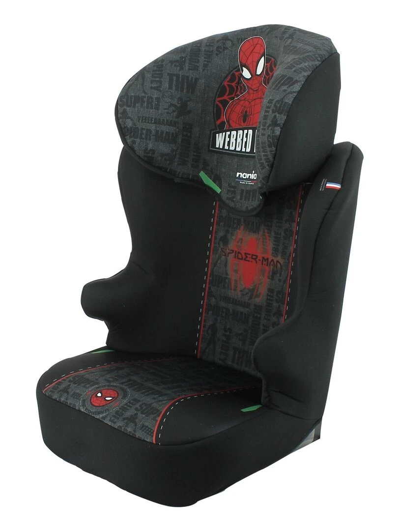 Nania – Siège auto ceinturé START I 106 140 cm R129 i Size – Fabrication Française Spiderman Noir