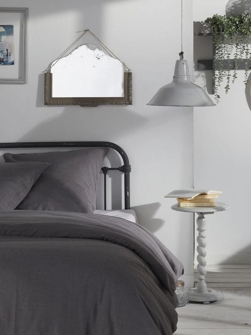Parure de lit uni 'CHARME CAPUCINE' 'TODAY' Gris