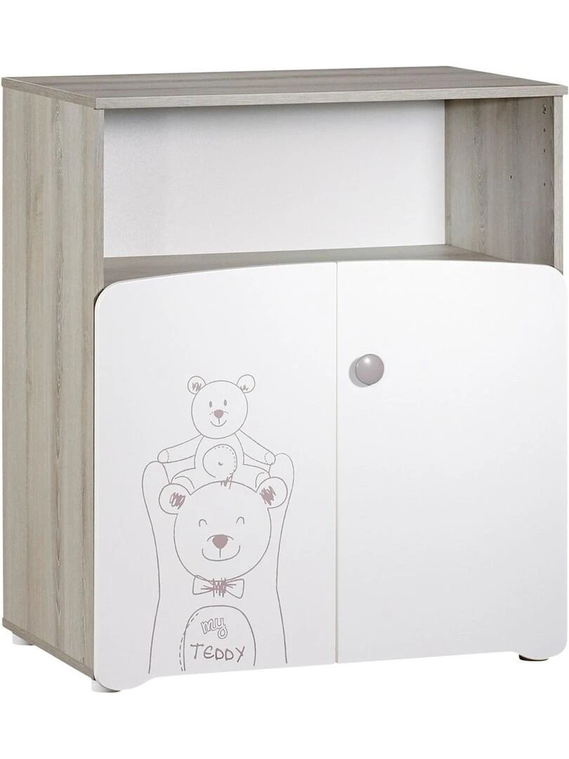Chambre trio lit et Commode et Armoire en bois blanc   BABYPRICE   Blanc