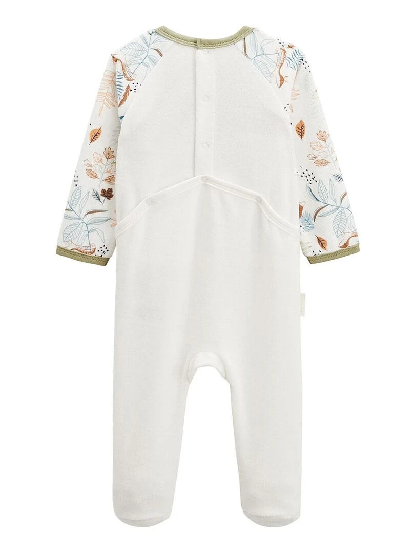 Pyjama bébé en velours Montreal Ecru