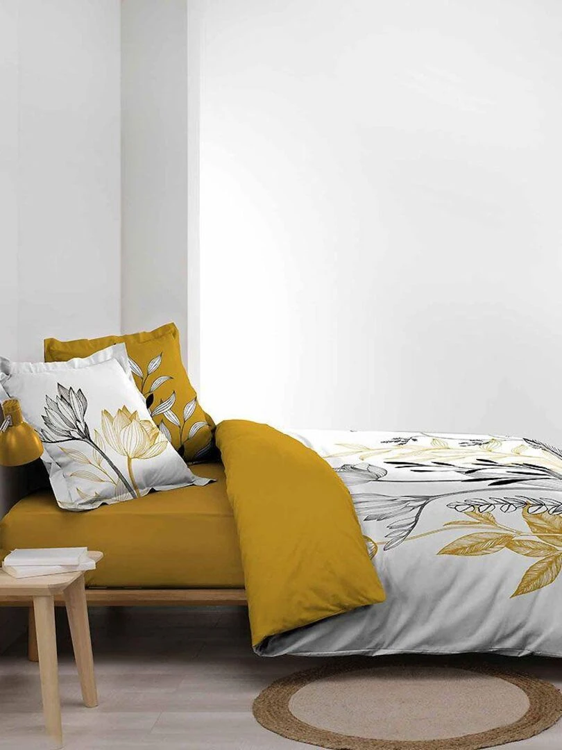 Housse de couette + 2 taies d'oreiller Amelina   Jaune