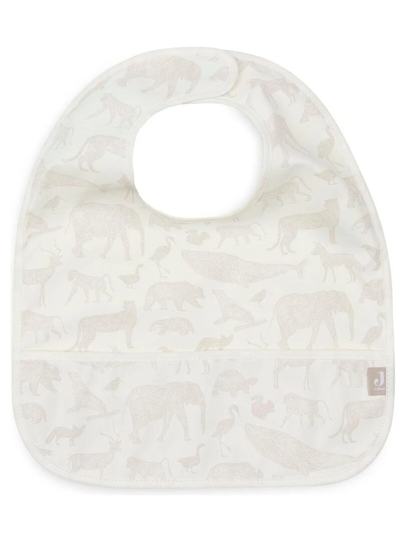 Lot de 2 bavoirs plastifiés Animals Nougat   Beige