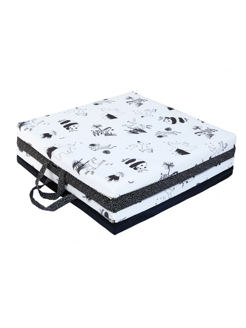 Candide Tapis De Motricité Black & White Experience 120x120x4cm Multicolore