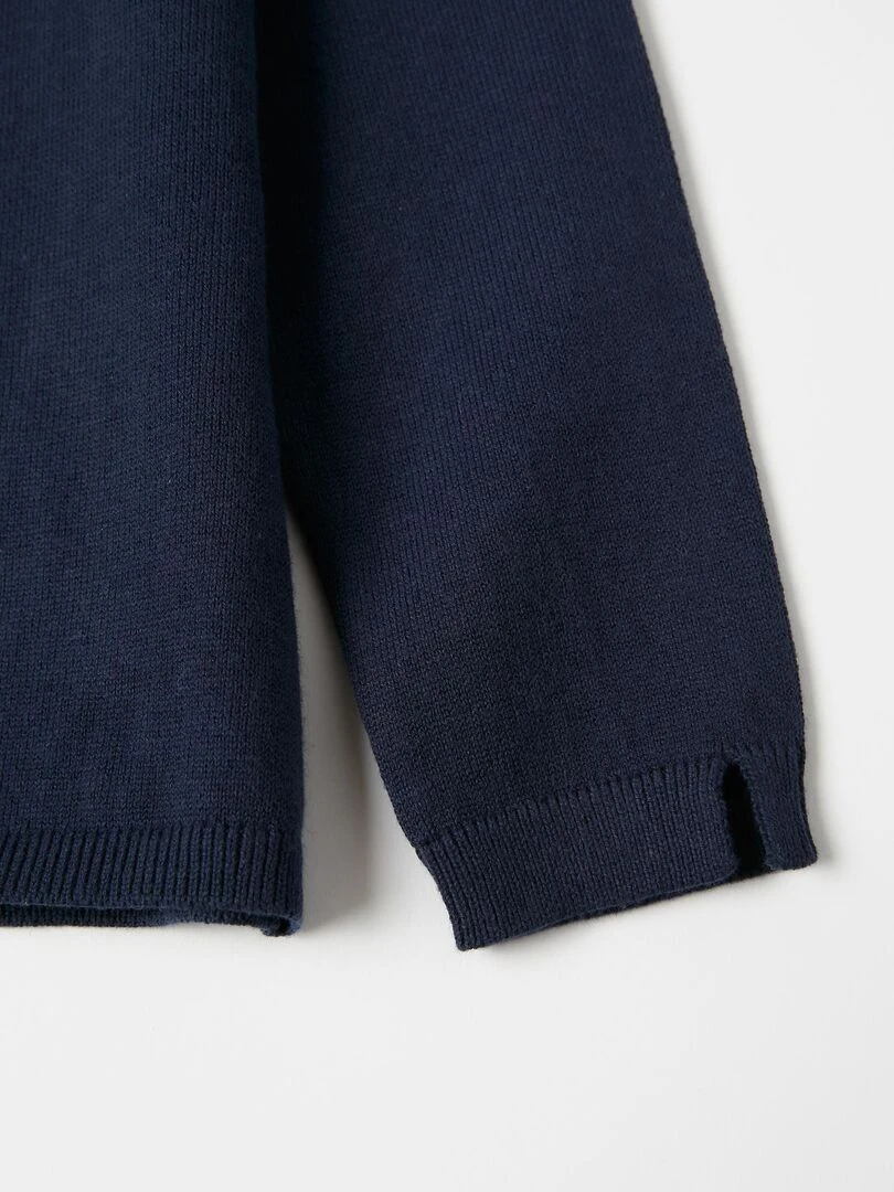 Gilet en Maille en Coton Fille  LE CHALET   Bleu foncé