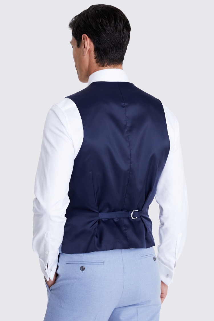 Tailored Fit Light Blue Flannel Waistcoat Buy Online at Moss