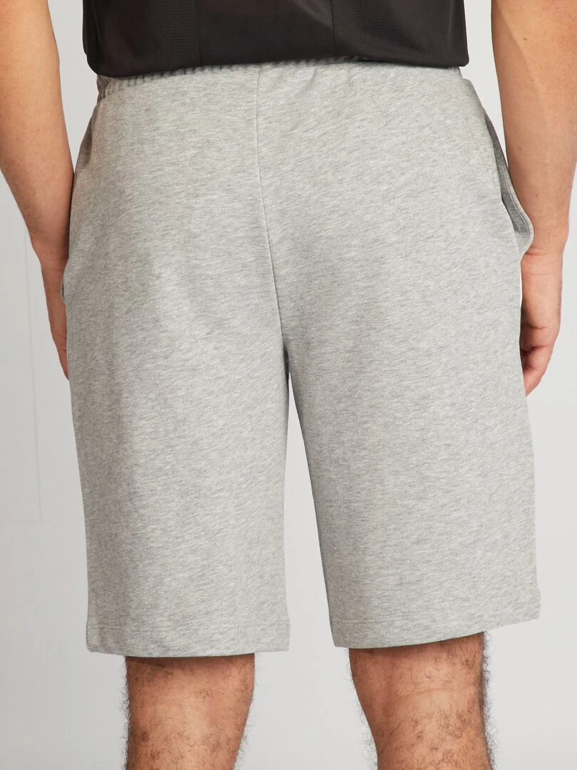 Short en molleton à taille élastiquée   Gris