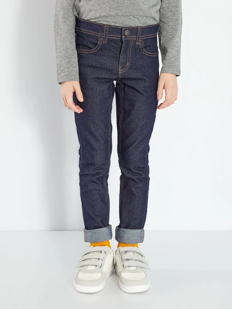 Jean skinny avec taille ajustable bleu foncé