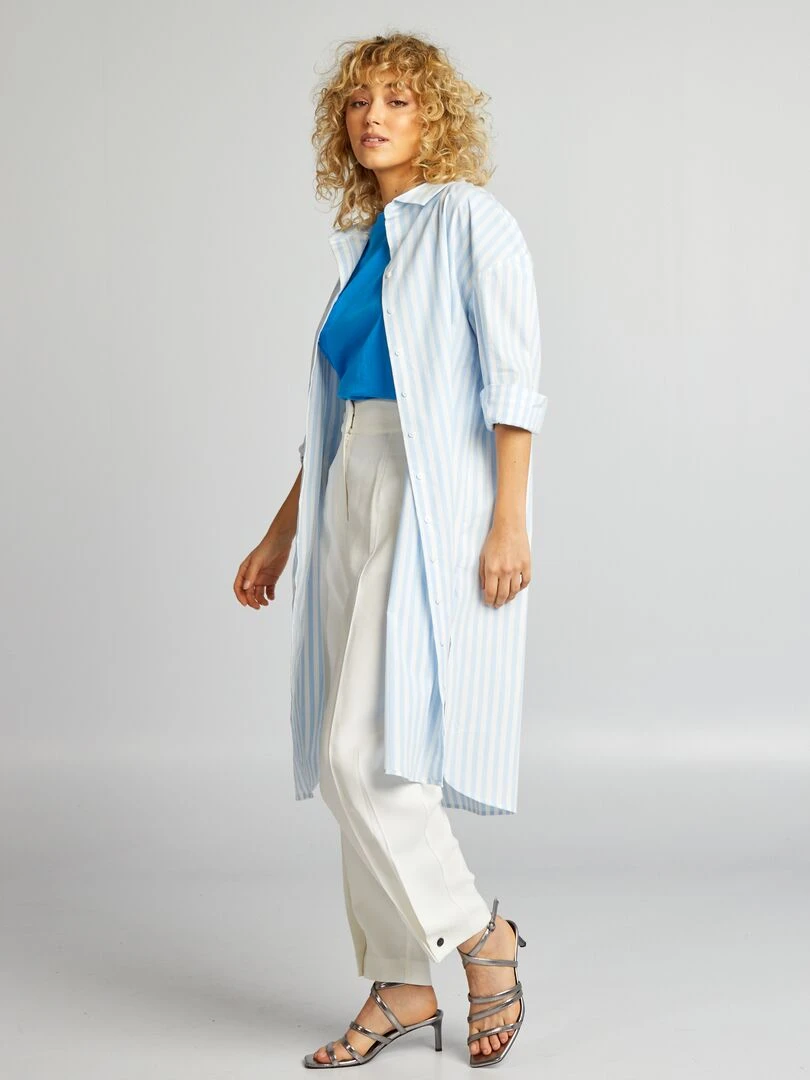 Chemise longue Bleu rayé