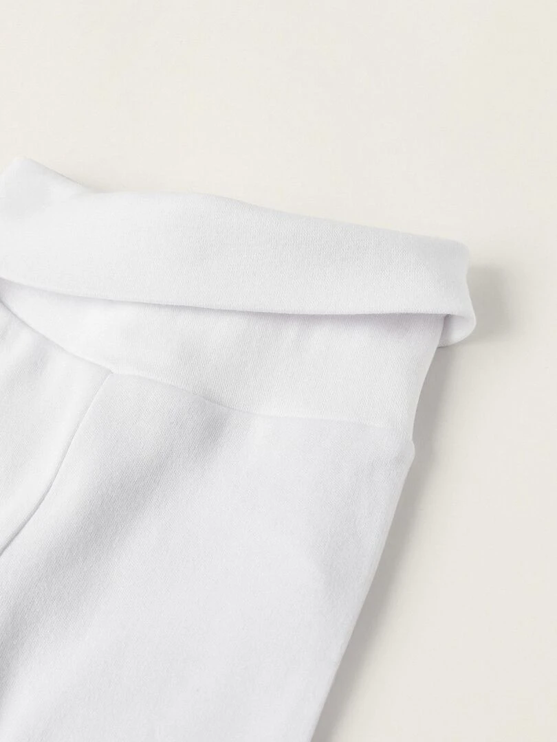 Pack 4 Pantalons avec Plis et Effet Thermique pour Nouveau Né et Bébé  ESSENTIALS LINE   Blanc