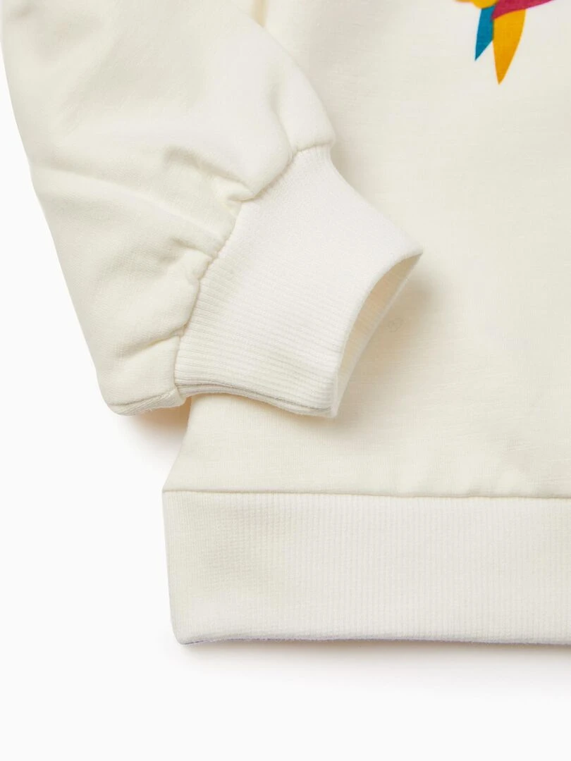 Sweat en Coton Fille 'Oiseaux'   JAIPUR   Blanc