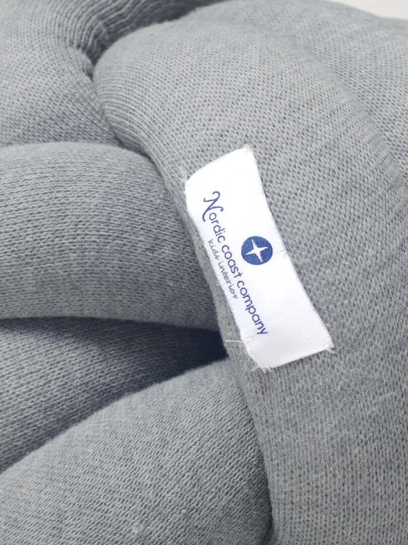 Coussin à nouer en coton tricoté   Gris moyen