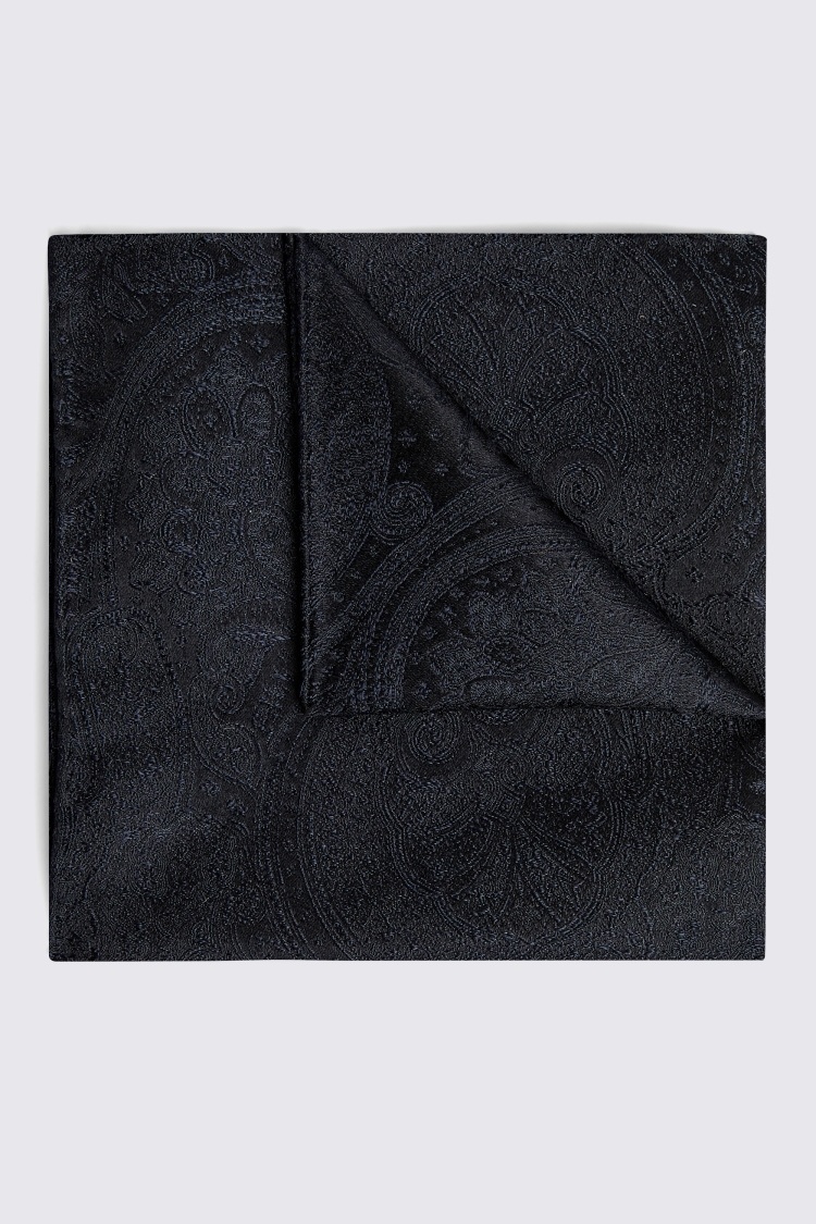 Navy Wedding Paisley Pocket Square Buy Online at Moss