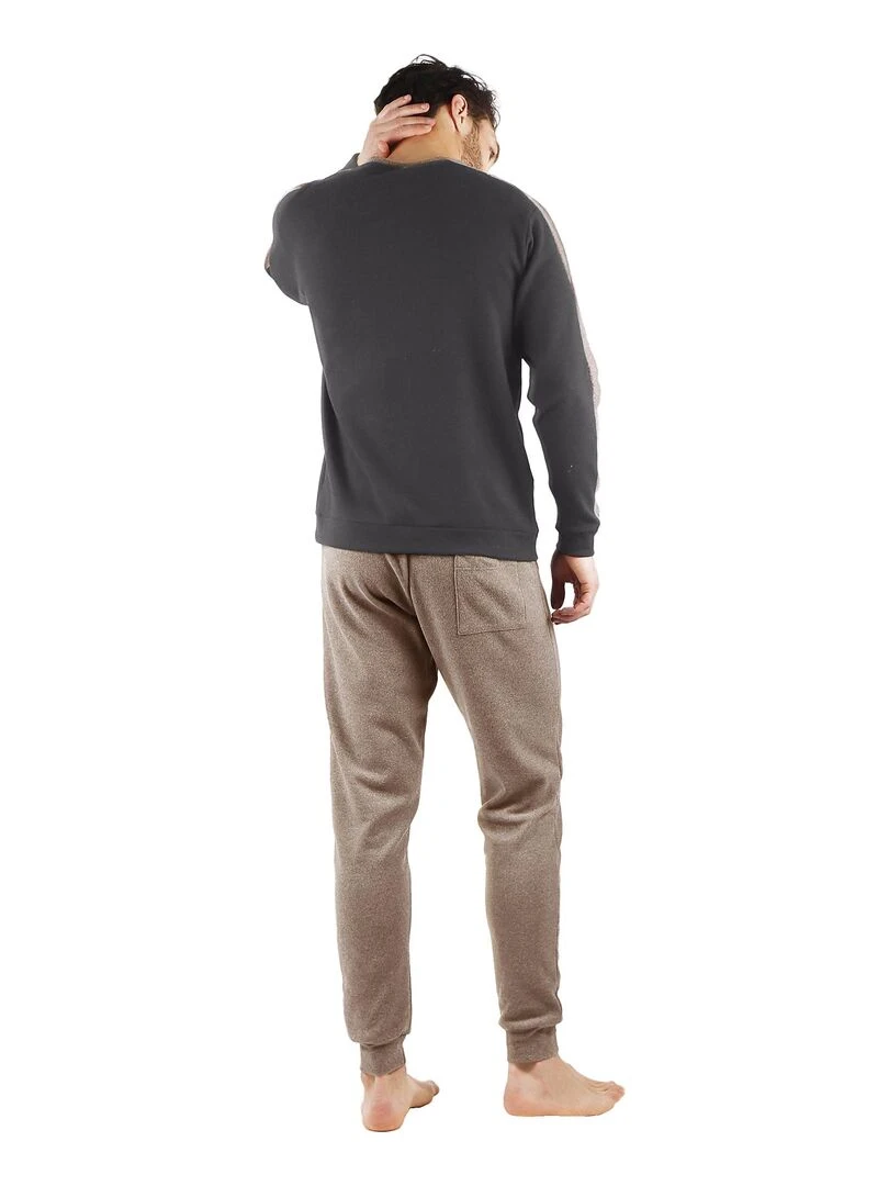 Pyjama pantalon et haut manches longues Solid Gris