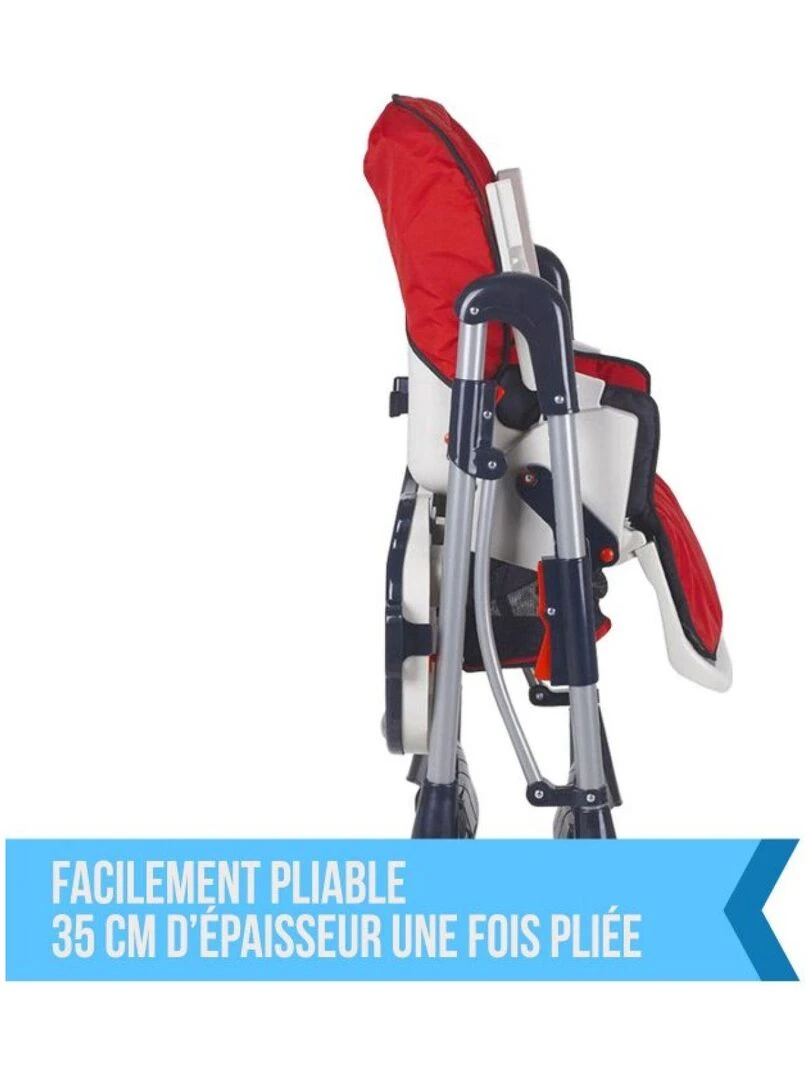 Chaise haute bébé pliable réglable hauteur dossier et tablette Ptite Perle Monsieur Bébé Rouge
