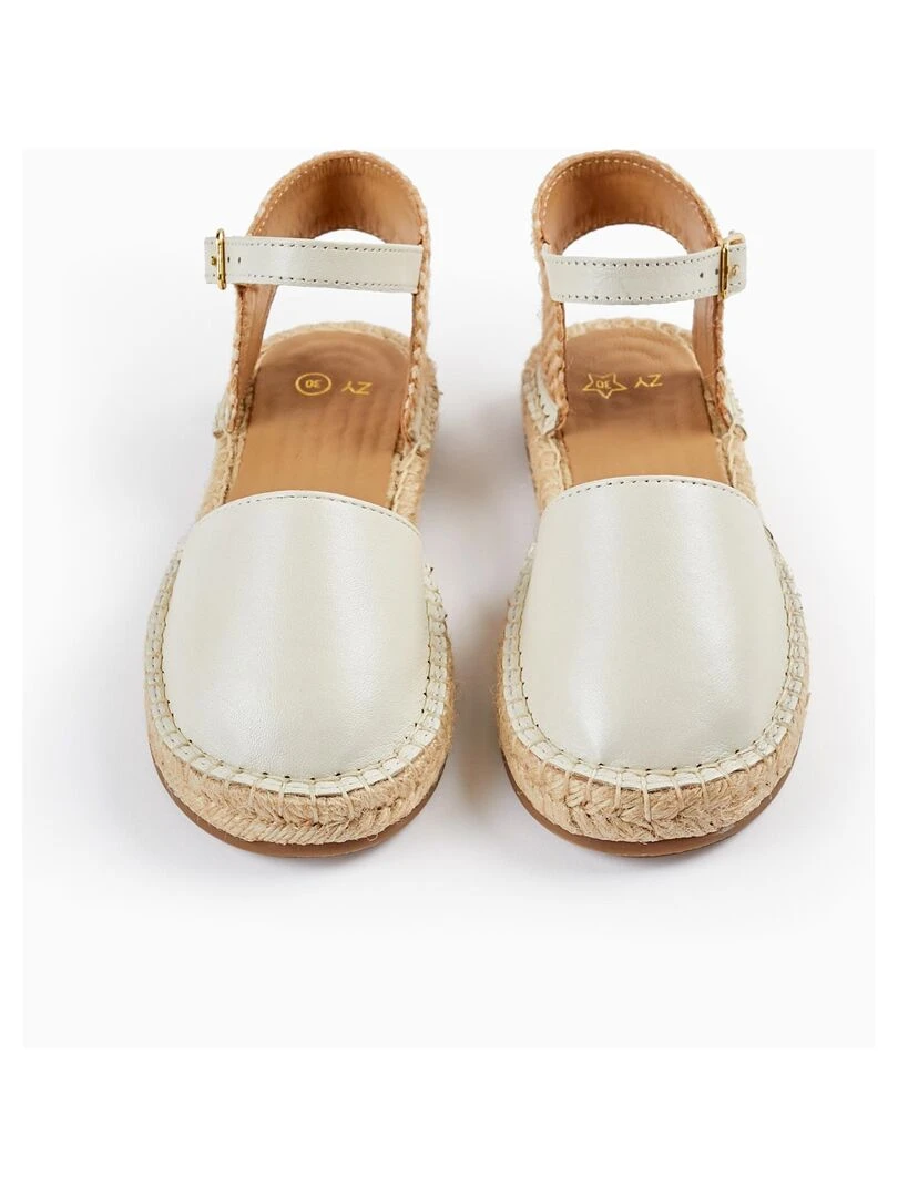 Sandales en Cuir et en Jute pour Fille BROTHERS&SISTERS Beige clair