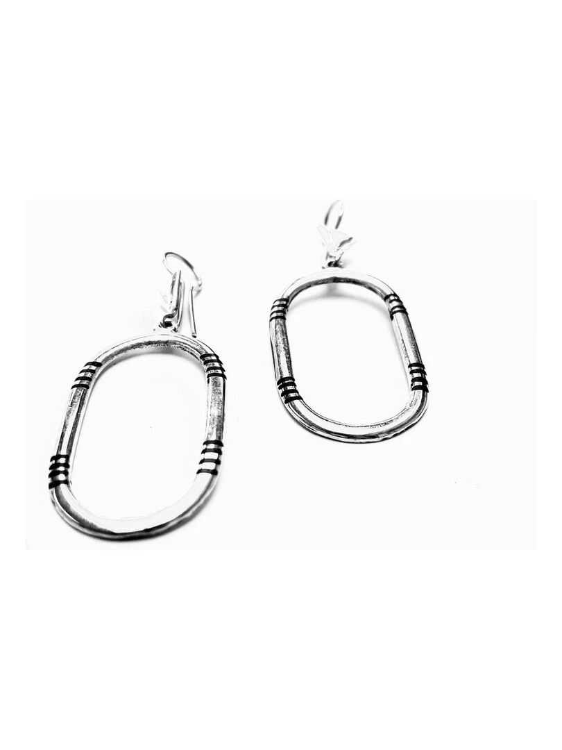 Boucles d'oreille touareg en argent ovale  Bijoucolor   Argent