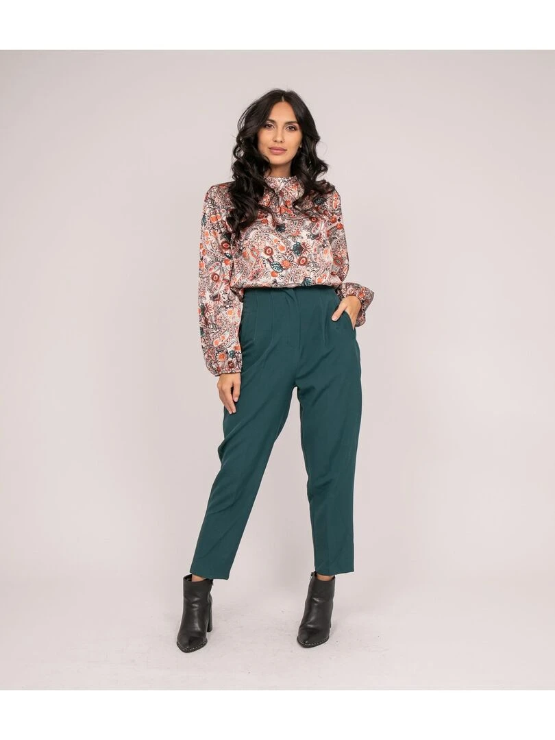 Blouse fluide motifs FABUS   Ecru