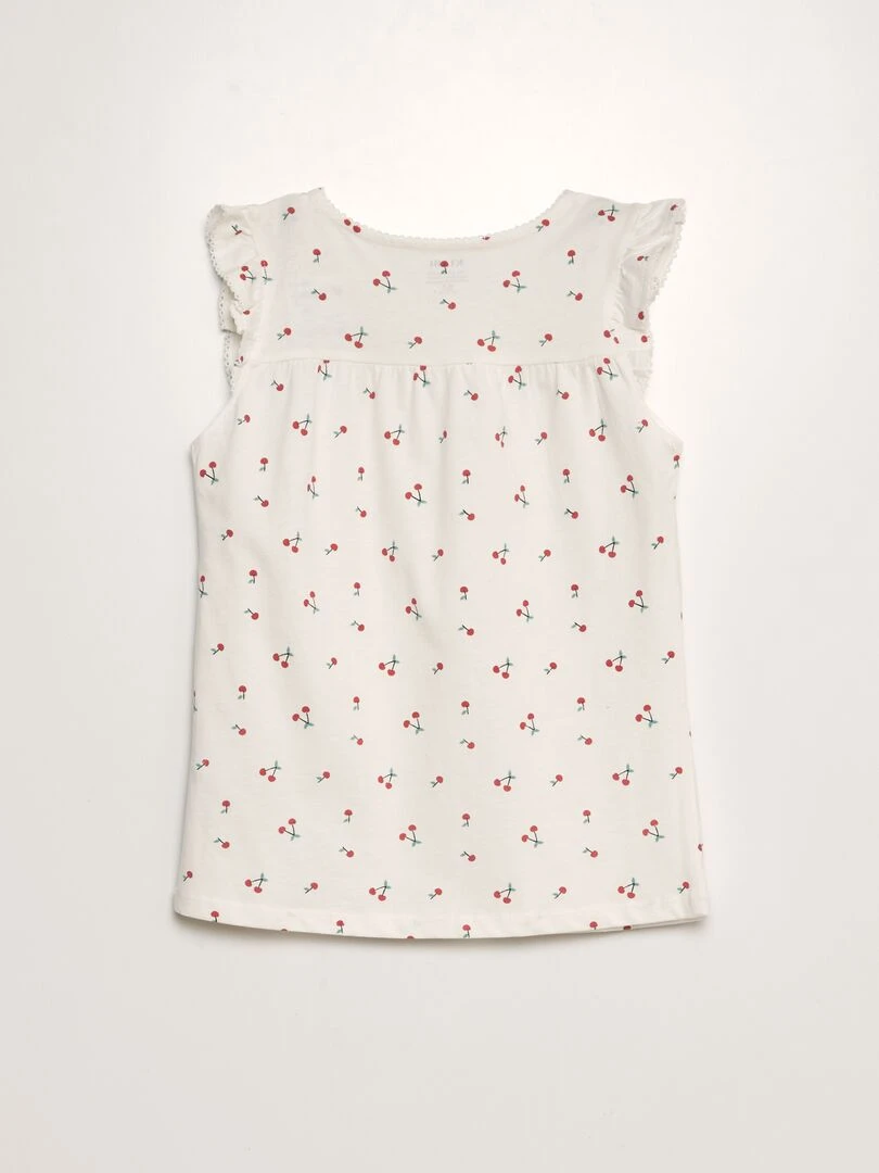 Pyjama court   2 pièces   Blanc