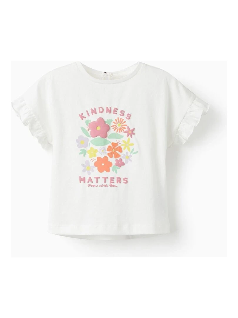 T shirt à manches courtes pour bébé fille 'Kindness Matters' manches courtes THE WAVE TRIBE Beige clair