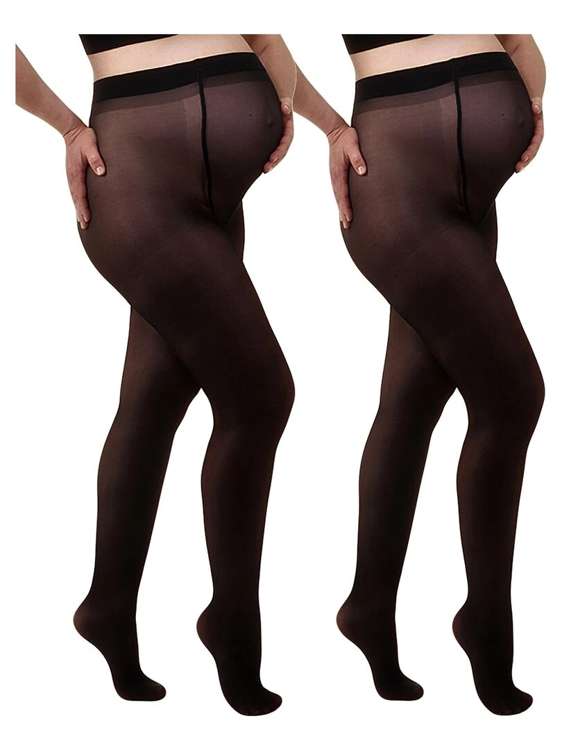 Duo Pack Collants de grossesse transparant magique 40den Noir